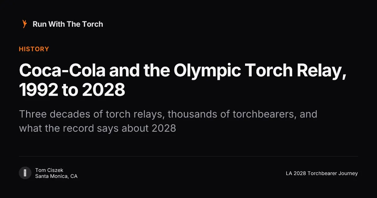 Coca-Cola and the Olympic Torch Relay, 1992 to 2028
