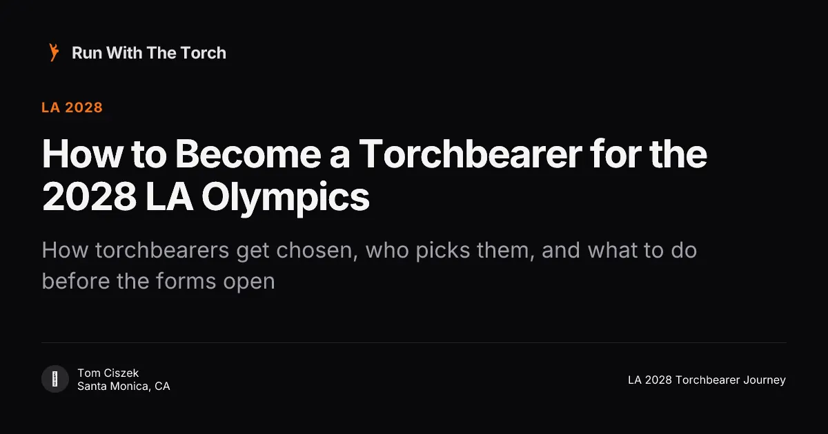 How to Become a Torchbearer for the 2028 LA Olympics