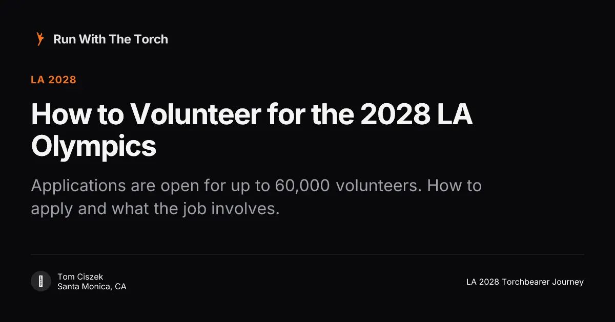 How to Volunteer for the 2028 LA Olympics