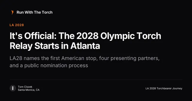 It's Official: The 2028 Olympic Torch Relay Starts in Atlanta